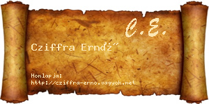 Cziffra Ernő névjegykártya